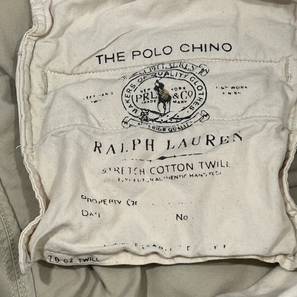 Polo Ralph Lauren Mens 36 Beige Tan Stretch Classic Chino Shorts Cotton Twill